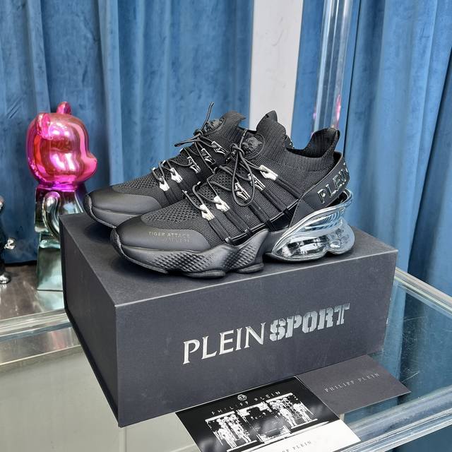 工厂价： 顶版 男款 Philipp Plein菲利普普莱茵pp 气垫 针织 网面 休闲 小白鞋 运动鞋 老爹鞋 原版购入开发 做货 经典pp 轻便跑步鞋 前卫