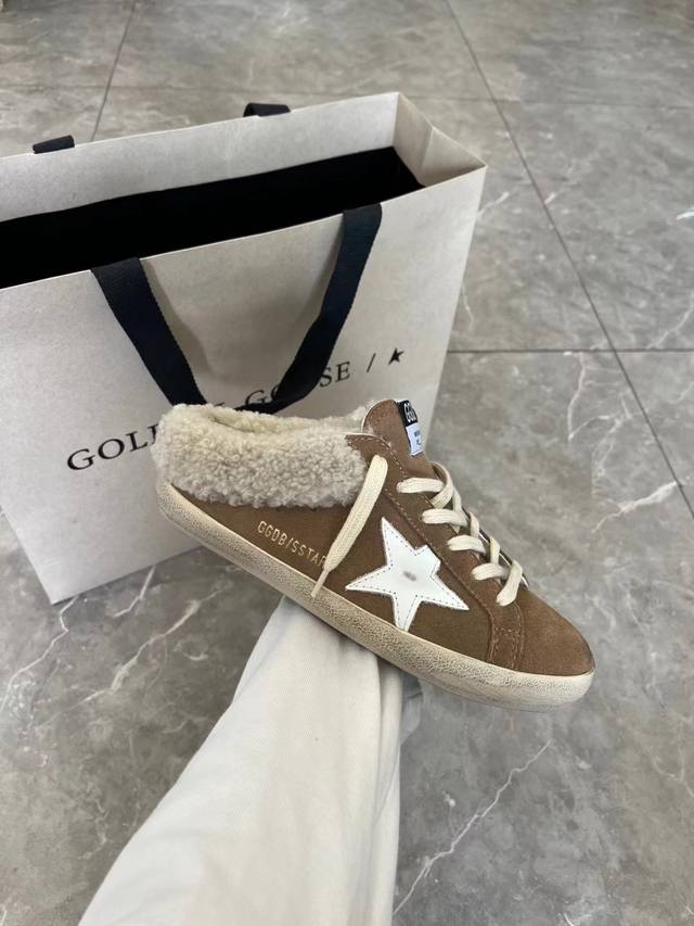 长期做货.订单询价 棕色羊毛拖情侣款原版1.1高版本低端勿扰 Ggdb Star小脏鞋羊毛里情侣款黄金鹅星星羊羔毛毛毛鞋golden Gse Deluxe Br
