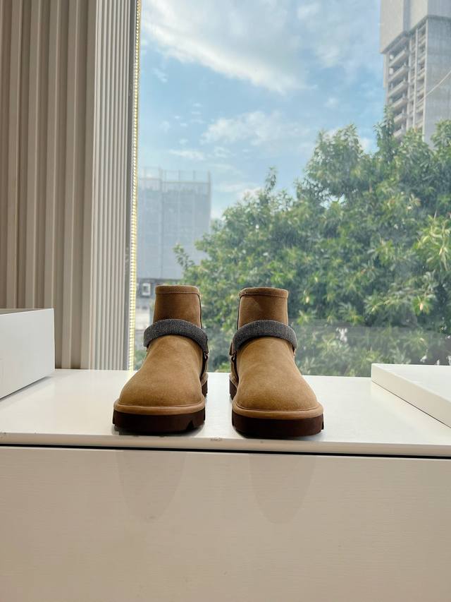 工厂价： 所见即所得g1991代购级别brunello Cucinelli 24Ss 冬季新款 雪地靴 羊羔毛包子靴 Bc有着原汁原味意大利奢侈审美dna，以及