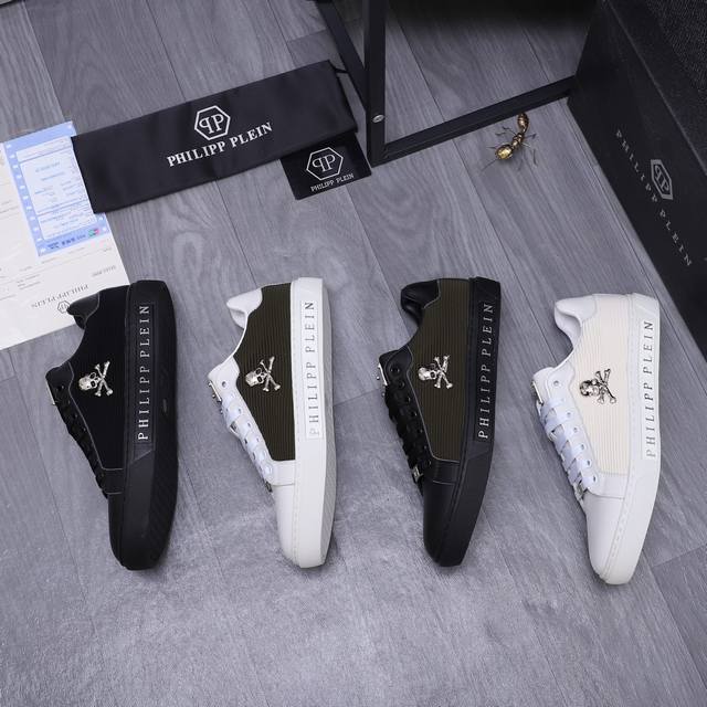 商品商标：Philipp Plein 菲利普普莱茵 休闲鞋 正码码数: 38-44 商品材料：精选 牛皮搭配透气鞋面 羊皮内里 原版大底