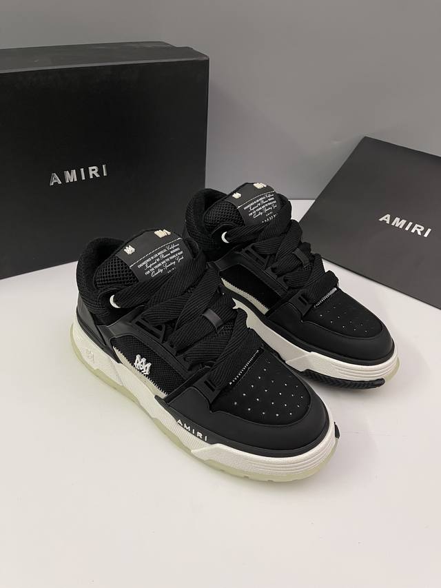 新款amiri 埃米尔 原单鞋更新。 Skeleton Low-Skel Topsneakers 当潮顶流产品 众星上脚 运动休闲套脚板鞋 上脸百搭款 正确骨头