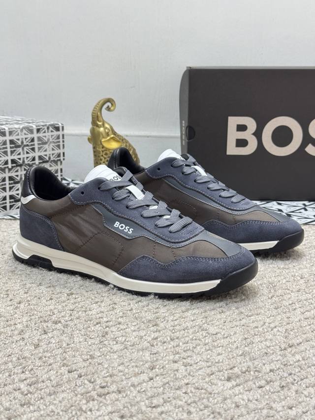 出厂价 实价 男士精品 Boss 新款原版休闲鞋本款是官方主打经典款，1:1质量，原厂名师制作，采用进口网布拼接牛皮牛皮内里。舒适透气，完美楦型，大方时尚的设计