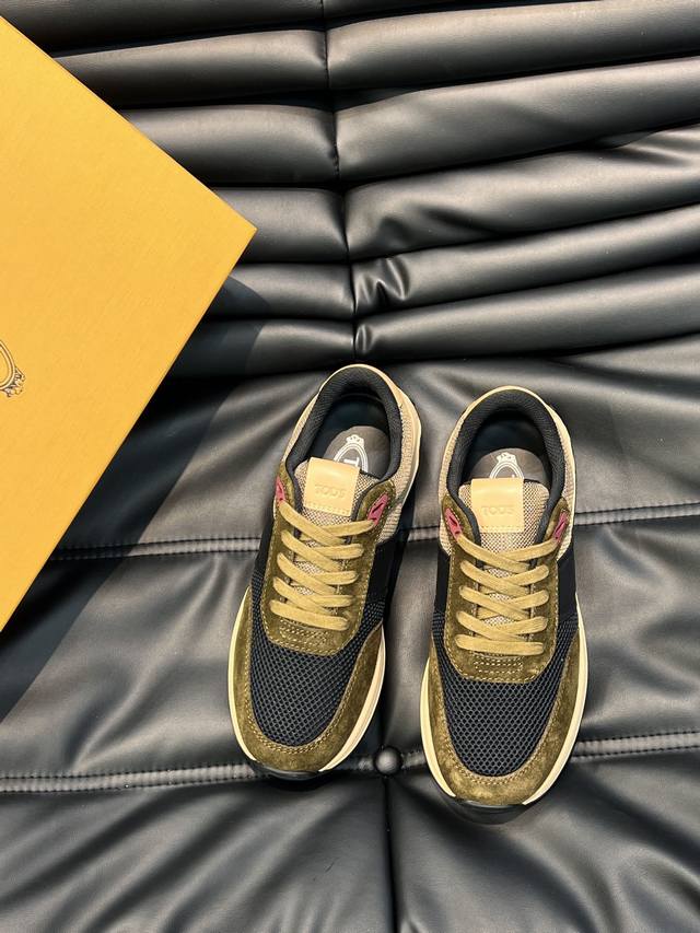 tod'S 托德斯 P: Size：38-44 45.46定做 新款男士休闲运动鞋，头层牛皮拼接透气网面材质打造，质感高端细腻，内里纯棉网牛皮垫脚，贴肤柔软，时