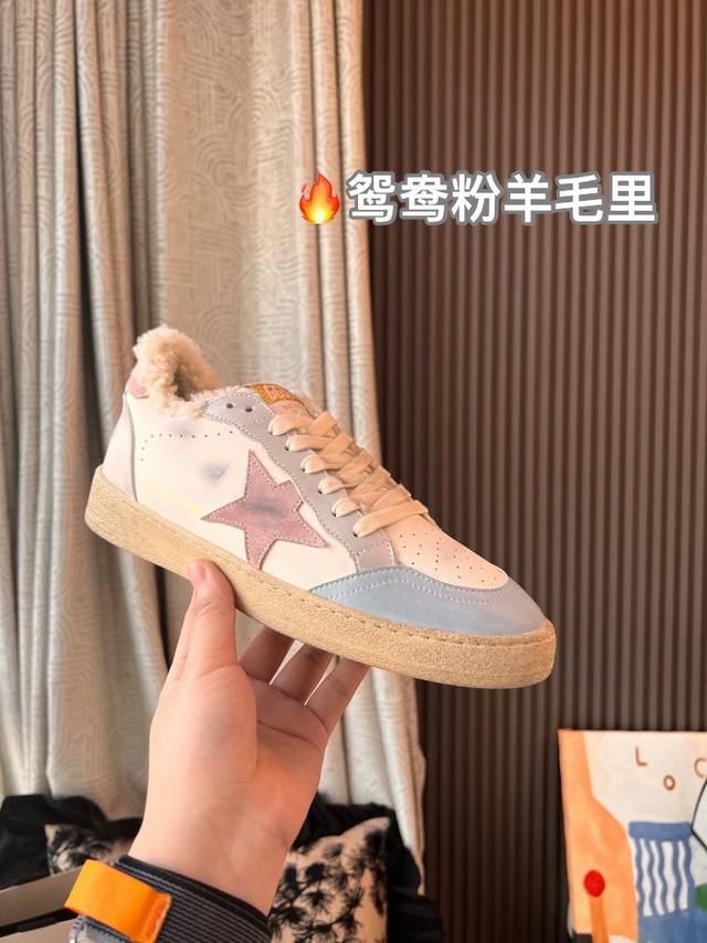 订单询价长期做货 粉蓝鸳鸯羊毛里情侣款31高版本低端勿扰 毛鞋建议拿大一码 Ggdb Star小脏鞋魔术贴情侣款黄金鹅脏脏鞋golden Gse Deluxe
