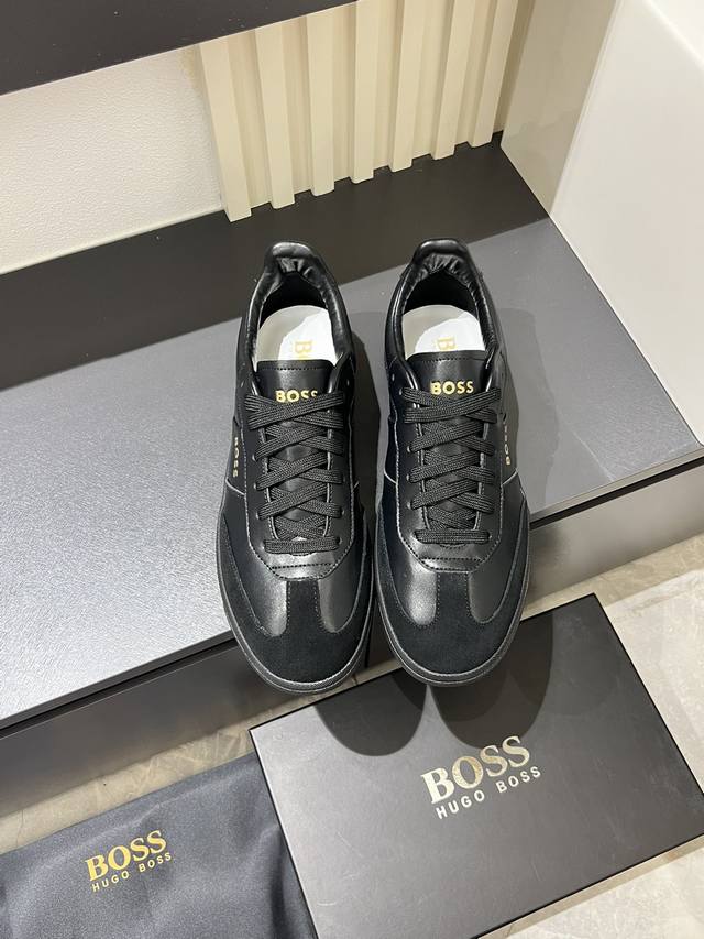 bos*男士休闲运动鞋，原版开模，头层牛皮材质，羊皮内里透气不闷脚 上脚柔软舒适 生胶大底脚感轻便！Size：38-44 45定做