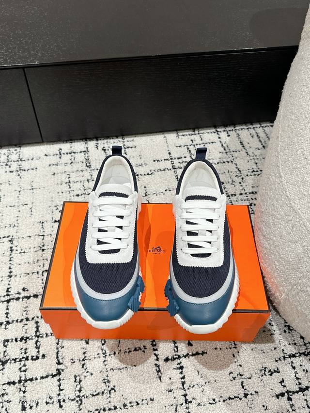 顶级版本 情侣款 Hermes 爱马仕 24 Fe New Arrival~ 秋冬新款 Bouncing 情侣运动 休闲鞋 爱马仕最舒服的鞋，没有之1，上脚特轻