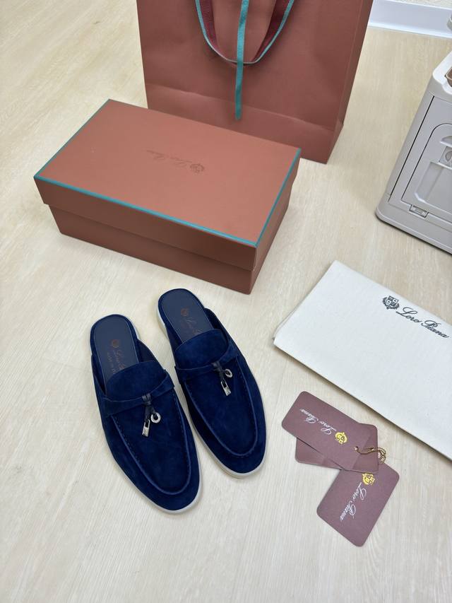 半拖 高版本 真皮中底 男女款 Lp 男款10 礼品盒另 10 诺悠翩雅英文: Loro Piana简称:Lp 深蓝 创立于:1924年4月24日-意大利顶级奢