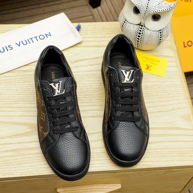 工厂价 路易威登 Lv 秋冬款全鞋专柜 头层牛皮，皮内里休闲鞋男鞋 ，超柔软大底，开车必备 专柜同步 原版头层牛皮 完全1:1 开模定制顶级版 ，4色可选！数码