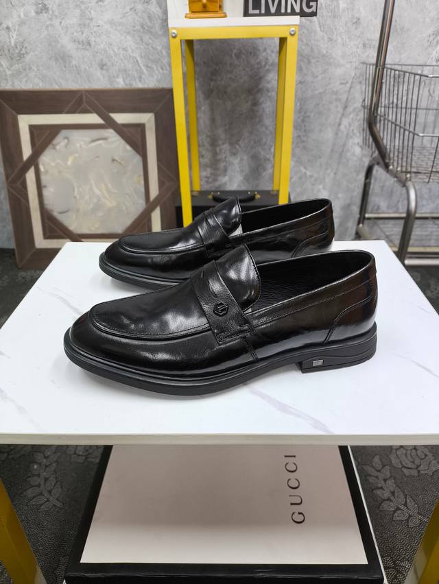 Gucci-古奇 高级感皮鞋，进口工艺原版牛皮材质，真皮内里 高档舒适，原版大底轻盈耐磨！纯手工制作，细节决定品质！38-44 Xh