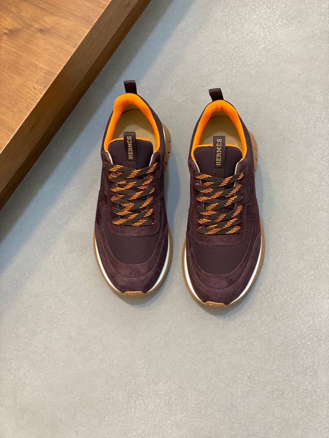 Hermes 爱马仕-高端品质 原单-鞋面：纳帕小牛皮、石头纹小牛皮、鞋身品牌帆布-内里：水染牛皮-大底：超轻tpu发泡 橡胶；双色成型大底-超高品控 做工精细