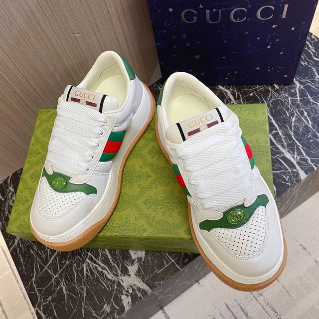 顶级版本 代购级版本Gucci 古驰fw24 New Arrival～G家胖丁情侣款 小脏鞋新品 顶版！原版8900，拆卸copy，附正品图穿了就舍不得脱下来，