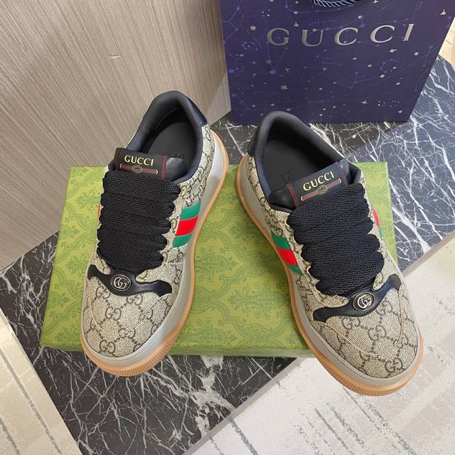 顶级版本 代购级版本Gucci 古驰fw24 New Arrival～G家胖丁情侣款 小脏鞋新品 顶版！原版8900，拆卸copy，附正品图穿了就舍不得脱下来，