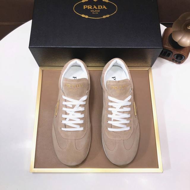 工厂 普拉达prada 顶级原单，当季新款，高品质原单牛货，顶级进口小牛皮拼原版进口滴胶，内里进口牛皮配原版牛皮垫脚，原厂大底！品质保证！码38-45 45定做
