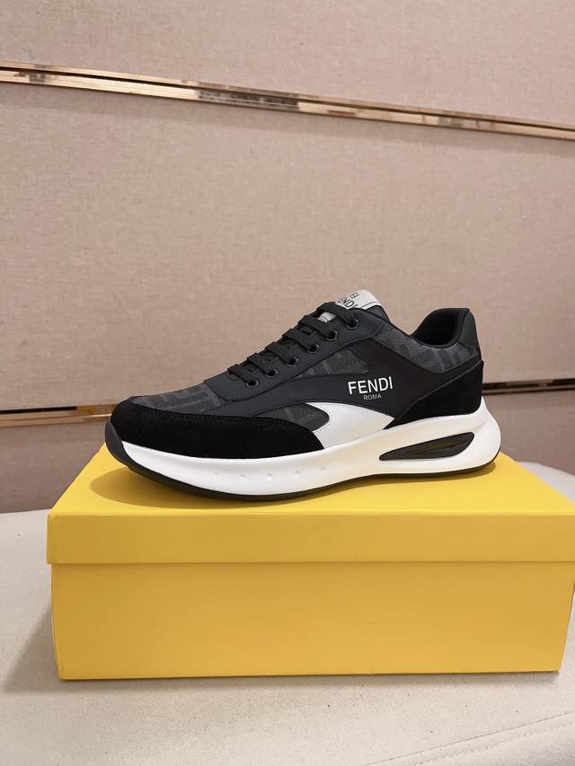 工厂价 Fendi芬迪 新款高帮鞋面进口牛皮面料 内里进口透气网布内里 原版大底开模，每一位男士的身份衬托，上脚大气稳重高端定制专柜原版复刻不管风吹雨打鞋楦不变