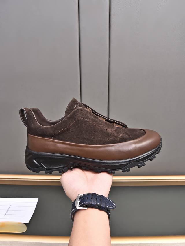 Zegna 杰尼亚2024秋季专柜同步最新款 奢华休闲鞋 Triple Stitch Monte 奢华休闲鞋百搭实穿，四季皆宜 杰尼亚标志性三重交叉松紧细节确保