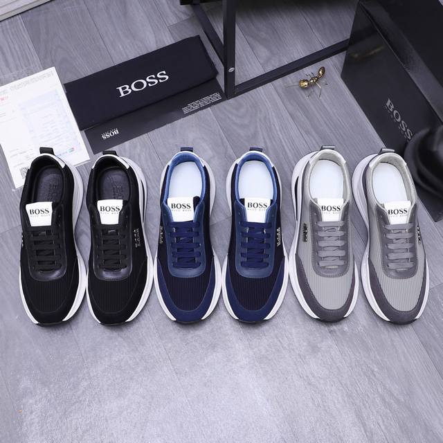 商品商标： Ｂｏｓｓ 休闲鞋正码码数: 38-44商品材料：精选牛皮拼接鞋面 透气布内里 橡胶大底