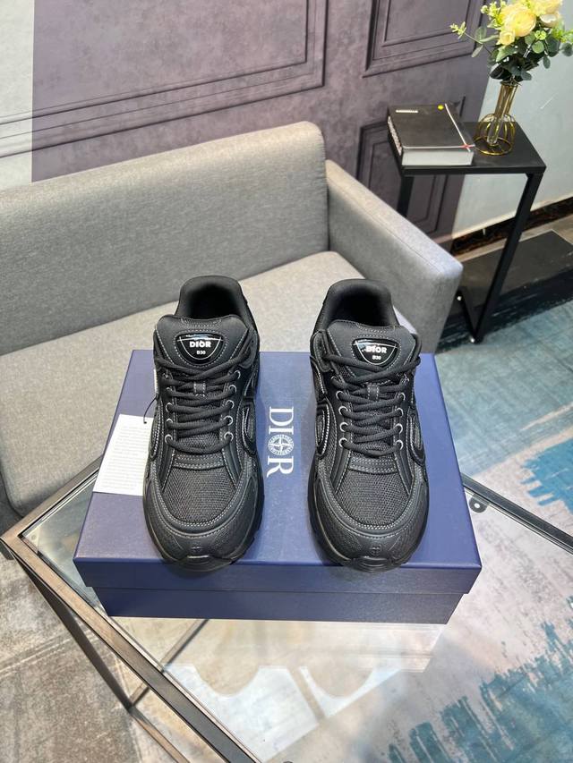 高版本联名款 Dior迪奥 X 石头岛stone Island 2024L家2024春夏新品 专柜最新爆款b30系列情侣款厚底反光跑鞋老爹鞋休闲运动鞋系列原版购
