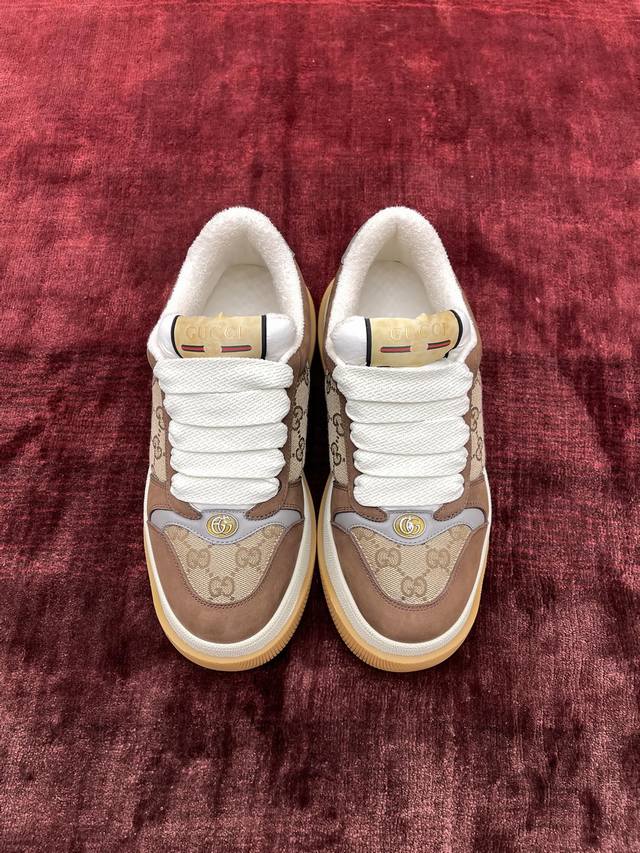 橙子出厂价Gucci 古驰 Screener系列胖丁鞋 厚底运动鞋 休闲鞋板鞋 胖墩墩小脏鞋 情侣款码数：35-44