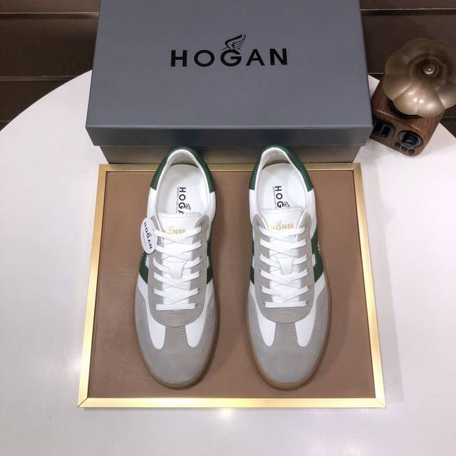 工厂 HOGAN 霍根 最新高版本男鞋，欢迎1:1对比，香港专柜休闲鞋，专柜品质，支持验货，优质做工，鞋面采用意大利进口胎牛皮拼接，进口毛巾内里，原版时尚运动大