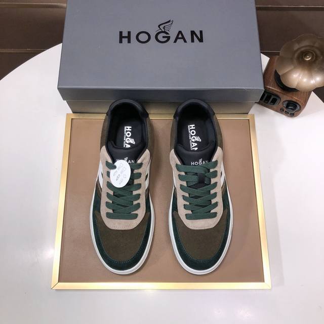 工厂 HOGAN 霍根 最新高版本男鞋，欢迎1:1对比，香港专柜休闲鞋，专柜品质，支持验货，优质做工，鞋面采用意大利进口胎牛皮拼接，进口毛巾内里，原版时尚运动大
