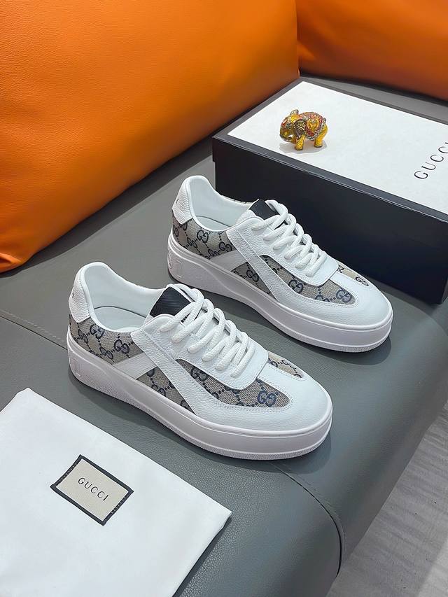 商品名称：GUCCI 古驰 正规码数: 38-44 休闲鞋 商品材料：精选 牛皮鞋面，柔软羊皮内里；原厂大底。