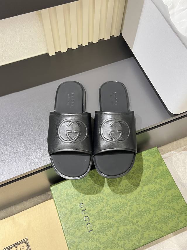 G家 Size:38-45 GUCC* 古奇 原单品质 2025Gucc* 古.奇 夏季新款 双G 老花 夹脚 一字拖 交叉凉鞋 厚底 拖鞋 沙滩鞋原版购入开发