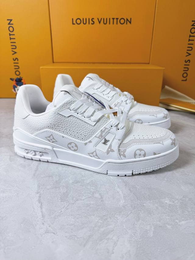 Loui* Vuitto* 顶级版本 情侣款 Size：36-45本款 LV Trainer 运动鞋再现设计师 Virgil Abloh 自篮球鞋中挖掘的时尚潜