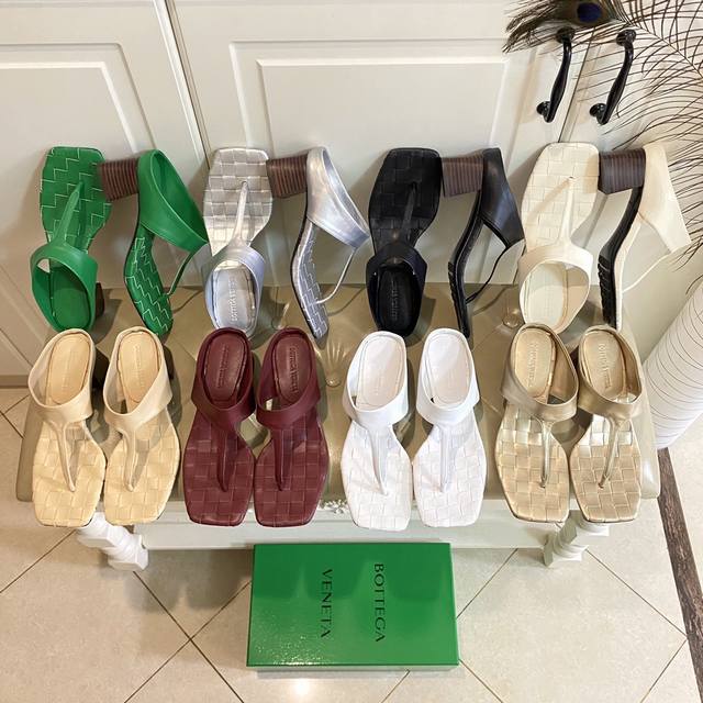 出厂价 ，Bottega ventea高跟拖鞋，经典编织，羊皮面，原版真皮注塑大底，跟高5.5cm，35-40码 41，42，43码定做不退换