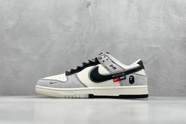 現貨 终端放店XC版 Nike SB Dunk Low x BAPE 白灰黑双钩满天星纯原大厂出品 极力推荐原装头层材料 独家版型蒸餾加工帶來的是更好的视觉和脚