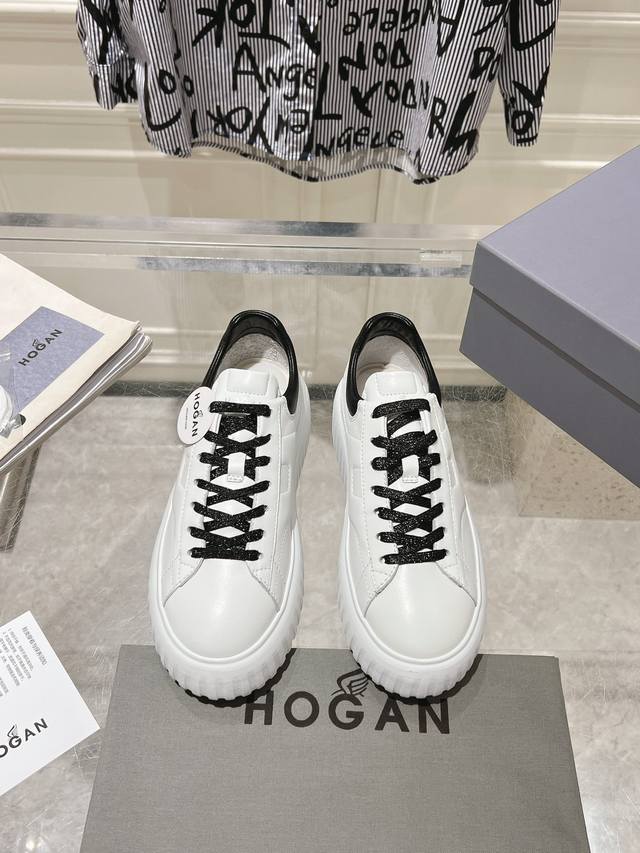 HOGAN情侣款最新饼干鞋 厚底小白鞋 运动鞋 休闲鞋上脚超级舒服百搭 面料:原版小牛皮内里:原版羊皮垫脚:原版注塑成型垫大底:原版开模发泡成型底码数：35-4