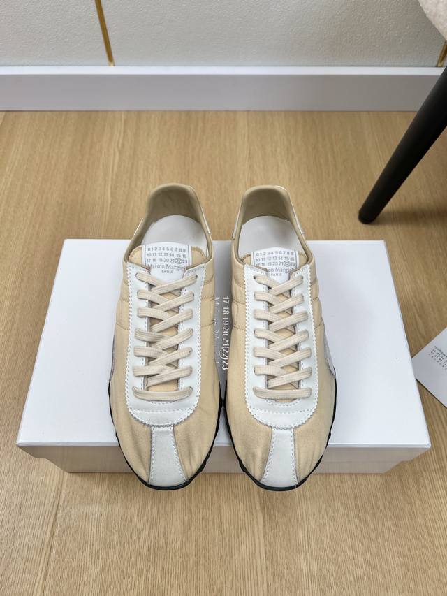 高版本Maison Margiela *马吉拉 20252025春夏新品 专柜新款复古拼色德训运动休闲鞋系列～新款Sprinters运动鞋轮廓采用做旧感尼龙与复