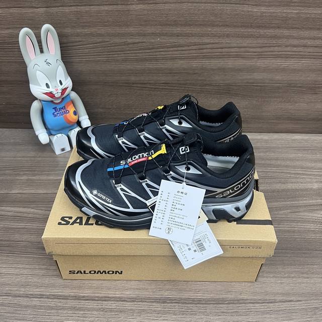 顶级版本SALOMON萨洛蒙 XT-6 GTX 舒适百搭 耐磨防水防滑 低帮 户外功能鞋 黑银。货号: l47450600包装:全套得物配件加固飞机盒包装！码数