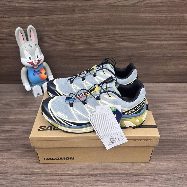 顶级版本SALOMON萨洛蒙 XT-6 复古户外 织物人造革减震防滑耐磨 低帮 越野跑步鞋 男女同款 沙场灰。货号: 414551包装:全套得物配件加固飞机盒包