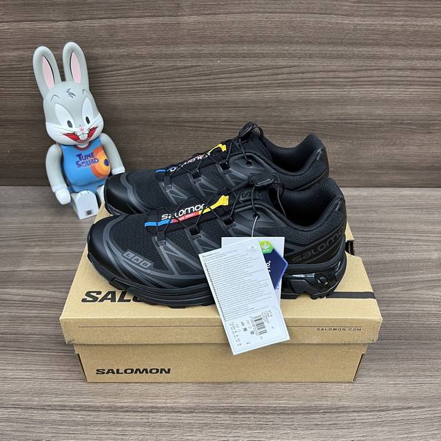顶级版本SALOMON萨洛蒙 XT-6 户外运动 网布织物减震防滑耐磨透气轻便 低帮跑步鞋 男女同款 黑色。货号: L41086600包装:全套得物配件加固飞机