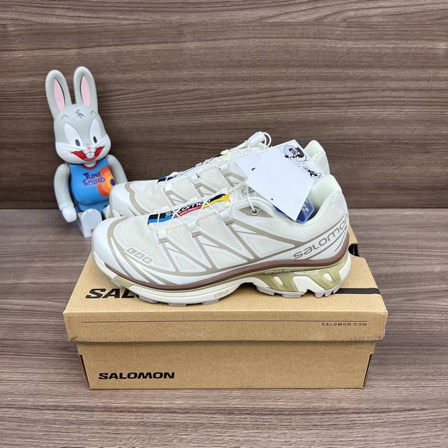 顶级版本SALOMON萨洛蒙 XT-6 系带潮流户外 织物合成革减震防滑耐磨轻便 低帮 休闲跑步鞋 男女同款 斑鸠棕色。货号: 417510包装:全套得物配件加