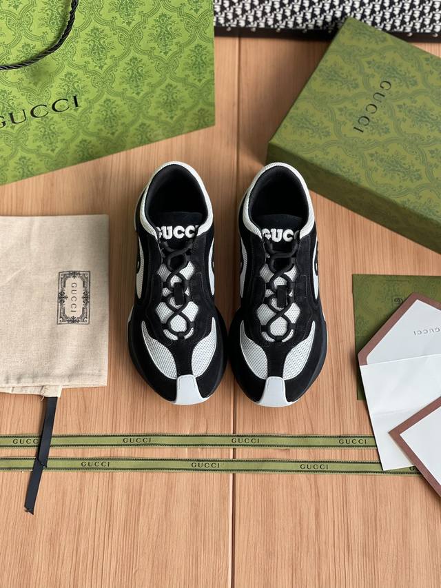 Gucci Run系列男款整双鞋子采购Zp开发打造，全部定制材料，独家开模大底，细节全部对版出货，连包装也做到跟正品一样。码数:男39-44