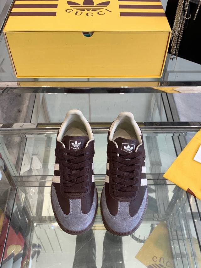 顶级版本 adidas x Gucci 25ss最新 联名 Gazelle运动鞋 情侣休闲板鞋 新色来袭原版购入开发 做货 阿迪达斯x古驰世纪联名爆款 融汇两个