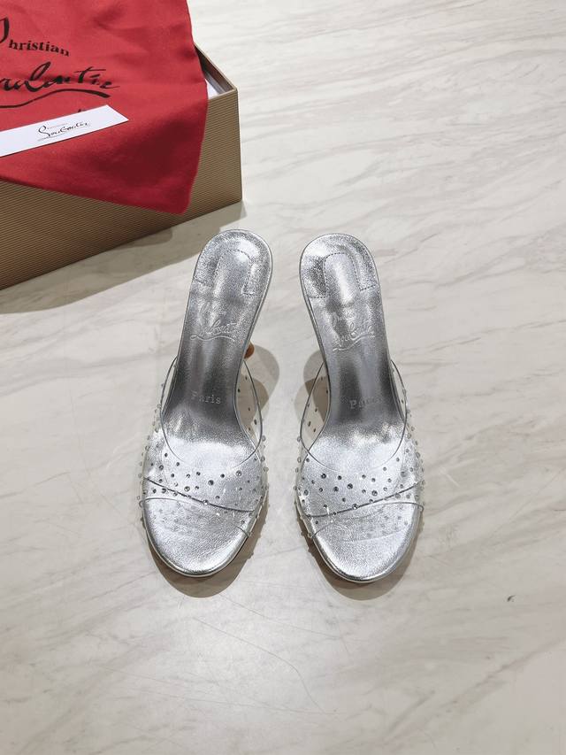 顶级版原版盒 Christian Louboutin 2024s原版做货重工CL 经典DEGRAQUEEN水晶高跟鞋～ 材质：PVC施华洛水钻 内里：粒面珠光羊