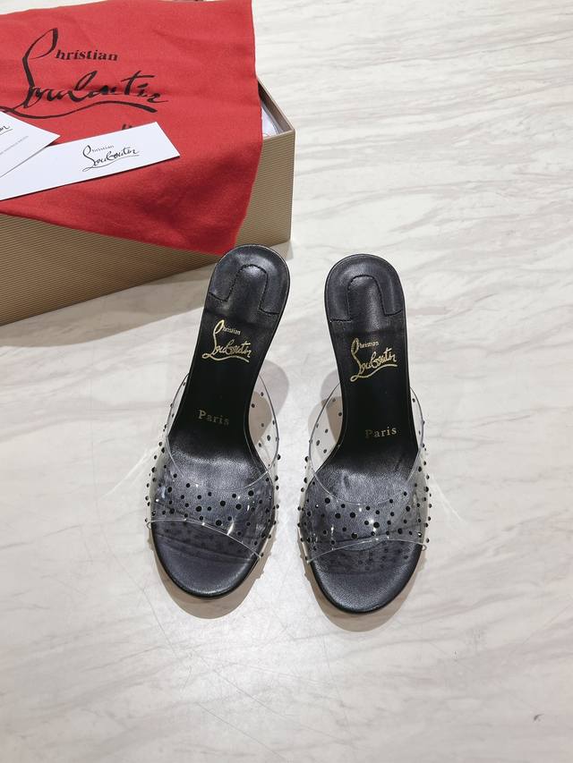 顶级版原版盒 Christian Louboutin 2024s原版做货重工CL 经典DEGRAQUEEN水晶高跟鞋～ 材质：PVC施华洛水钻 内里：粒面珠光羊