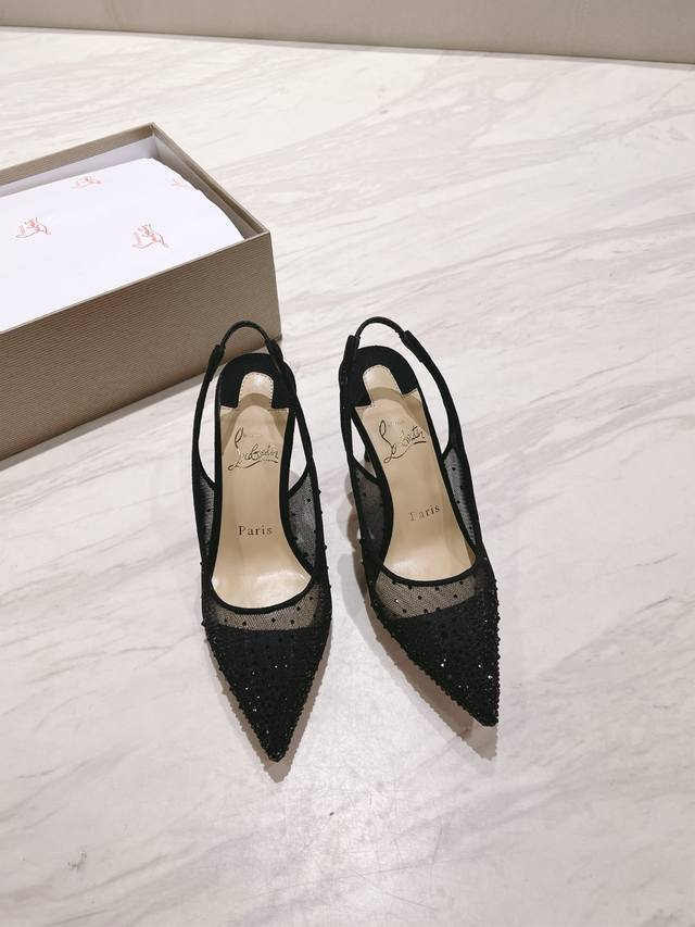 顶级版原版盒 Christian Louboutin 2025s原版做货CL春夏FOLLIES STRASS女士水晶高跟凉鞋～ 材质：顶级网纱施华洛水晶 内里：