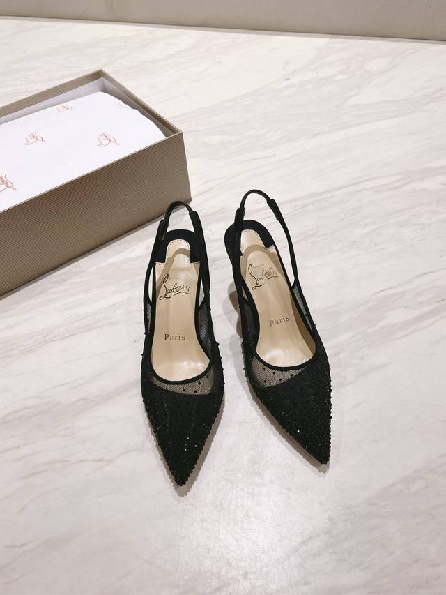 顶级版原版盒 Christian Louboutin 2025s原版做货CL春夏FOLLIES STRASS女士水晶高跟凉鞋～ 材质：顶级网纱施华洛水晶 内里：