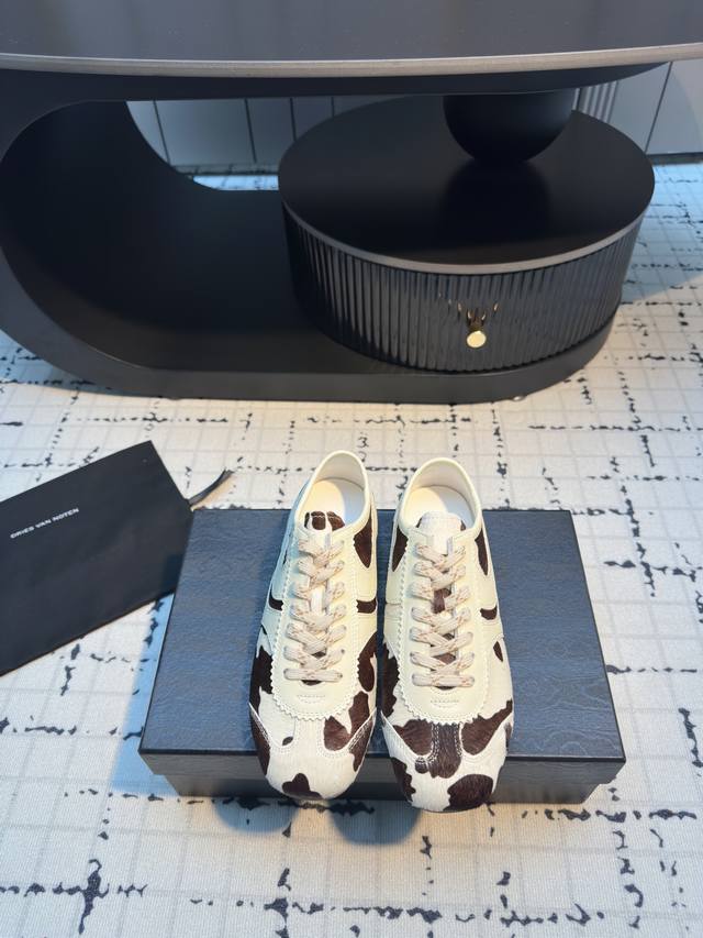 代购级小众 Dries Van Noten DVN 复古豹纹马毛德训鞋dvn的德训鞋也太美了吧 dries 总会给我带来惊喜 Dries Van Noten 2