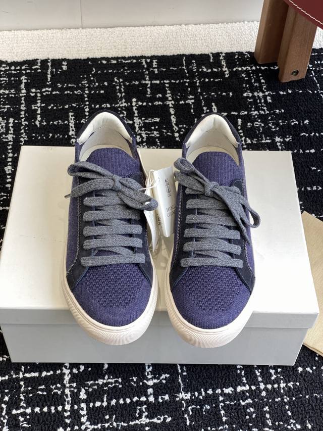 代购级 Brunello Cucinelli 25ss最新 Bc 系带 休闲鞋 鞋面进口麂皮 内里进口 羊皮里 0.5mm圆形冲孔设计 透气不闷脚 独家开模TP