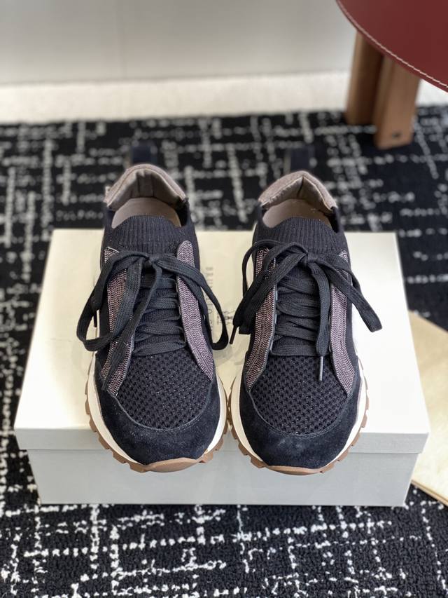代购级 Brunello Cucinelli 25ss最新 Bc 系带 休闲鞋 阿甘鞋鞋面进口麂皮 进口牛皮 内里进口羊毛 羊皮里 0.5mm圆形冲孔设计 透气