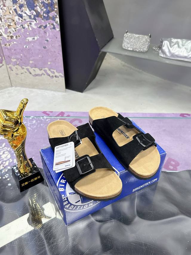 工厂价： Birkenstock London 勃肯 升级全软木颗粒脚床 轻松拿捏松弛感的秘籍 勃肯鞋舒适自在四季可穿风格百搭高级中性风“丑萌丑萌”博肯全鞋 皮