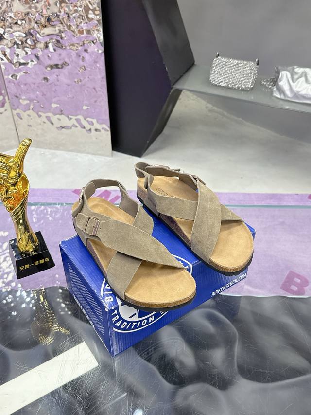 工厂价： Birkenstock London 勃肯 升级全软木颗粒脚床 轻松拿捏松弛感的秘籍 勃肯鞋舒适自在四季可穿风格百搭高级中性风“丑萌丑萌”博肯全鞋 皮