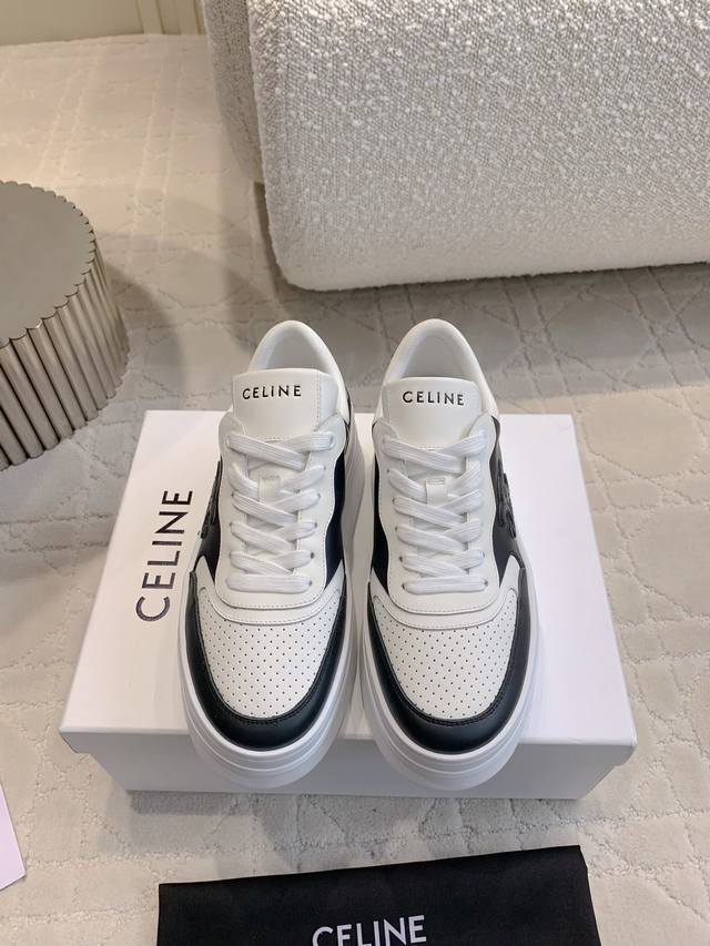 出厂价 CELIN*新款厚底鞋 经典配色 百搭不过时 上脚秒变大长腿 鞋面牛皮 内里透气网面 原版开模大底 尺码35-39
