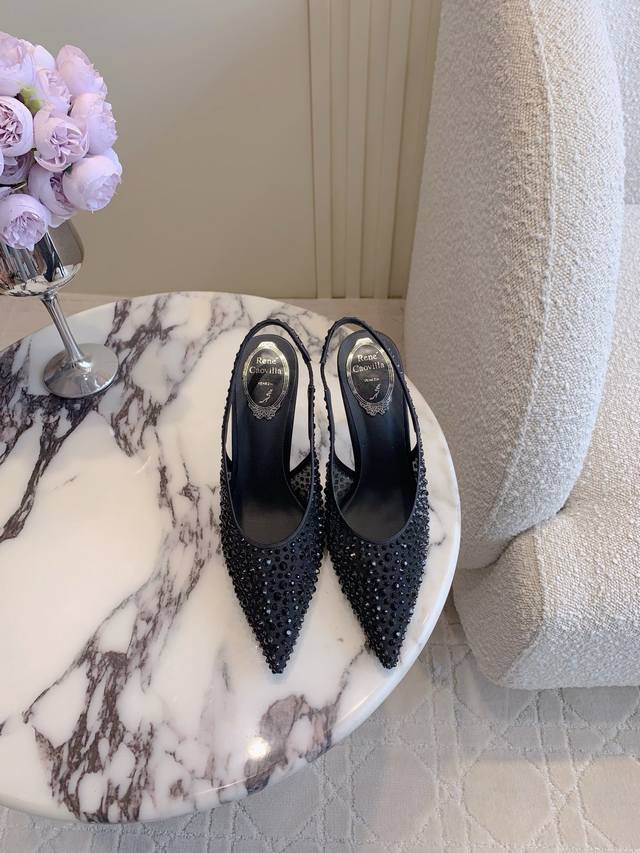 出厂价 Ren* Caovill*重工满钻高跟鞋 bling bling精致逼人 堪称工艺品 面料进口高密度网纱 进口A级水钻 垫脚羊皮 意大利真皮大底 跟高9