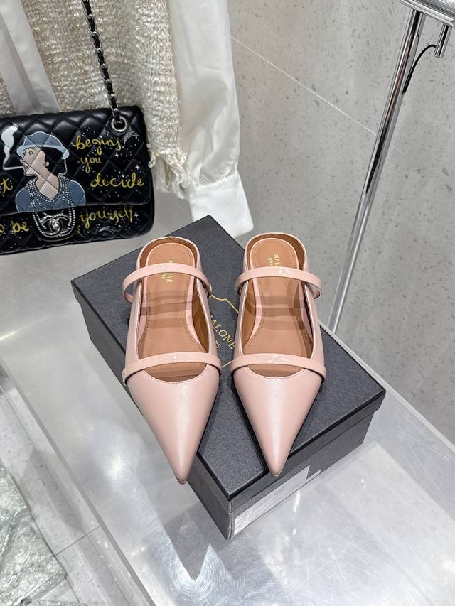 Malone Souliers 半拖鞋面采用进口牛皮 羊皮内里 进口真皮大底平底 高跟8.5cm码数 35-42 40 41 42定制不退换