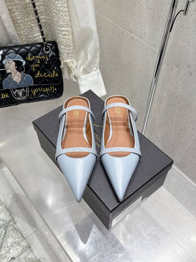 Malone Souliers 半拖鞋面采用进口牛皮 羊皮内里 进口真皮大底平底 高跟8.5cm码数 35-42 40 41 42定制不退换